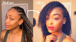 Old Crochet Braids To Curly Hair In Minutes!! | No Leave-Out Protective Style | Ft. Curlscurls