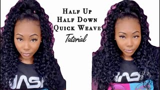 Half Up Half Down Quick Weave W/ No Leave Out Ft. Model Model Gardenia Mastermix Bss Curly Hair
