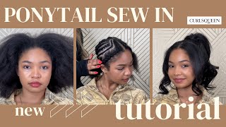 Ponytail Sew In Ft Curls Queen Yaki Hair