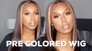No Bleach Needed! Pre Colored Wig With Blonde Highlights| West Kiss Hair
