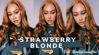 My First Time Applying A Lace Closure Wig! | Strawberry Blonde Ft Beauty Forever Hair| Honest Review