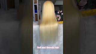 Silky Straight 613 Blonde Hair Soft And Smooth Hair 13X4 Lace Frontal Wig 24Inch