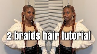 2 Low Braided Ponytails | No Heat & Curly Ends