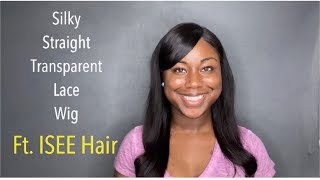 Silky Straight Transparent Lace Front Wig | Isee Hair Amazon