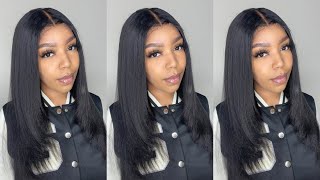 Natural Kinky Straight Undetectable Invisible Lace Closure Wig | Luvme Hair