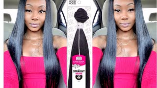 Minimum Leave Out Quick Weave Ft. Model Model Gardenia Mastermix Straight Synthetic Hair Review.