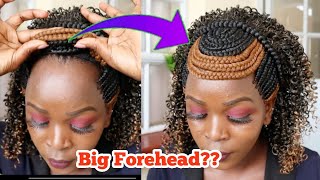 Big Forehead !! Try This Fringe Curly Hairstyle.Braided Curly Wig