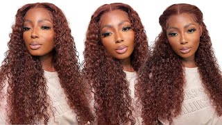This Color | Best Reddish Brown Curly Wig Install | Woc Beginner Friendly | Ft. Julia Hair