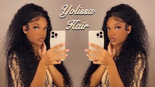 How To Re-Install A Wig + Claw Clip Hairstyle On 24In Water Wave Wig | Ft. Yolissa Hair
