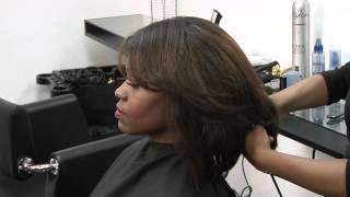 How To Curl A Middle-Part Sew-In Weave : Styling & Curling Hair