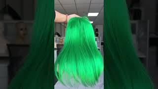Green Color Wig #Wigs #Wigtutorial #Colorwig #Bob #Greenhair#Wigtutorial #Hairvendor #Hairinspo #Wig