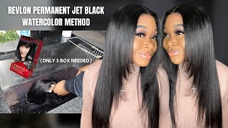Easy Jet Black Watercolor Method (No Stained Lace!) + No Glue Wig Install Ft. Cynosure Hair