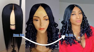 Straight To Curly Hair Tranformation Only By Hot Water | Super Easy!  #Curlyhair #Protectivestyles