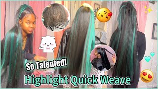 So Talented!Half Up Half Down Quick Wave & Mix Green Color | Y2K Hairstyles Ft.@Ulahair