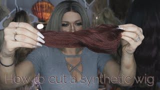 How To Cut A Synthetic Wig | Synthetic Wig Transformation | How To Make A Wig Look Natural
