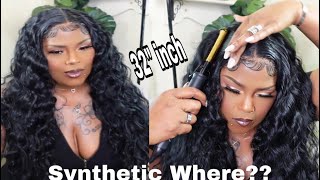 Sensationnel Human Hair Blend Hd Lace Front Wig Butta Lace Loose Curly 32" Inch Review (Samsbea