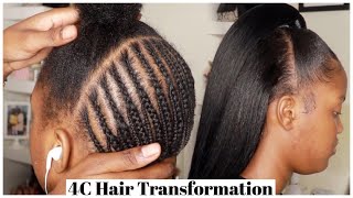 Half Up Half Down Sew In On 4C Hair  | No Glue | Yessira Assani