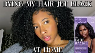 Dying My Natural Hair Jet Black At Home | Dark And Lovely