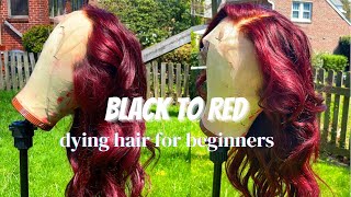 Easy To Do | Dying Amazon Wig Red/Burgundy | Without Bleach