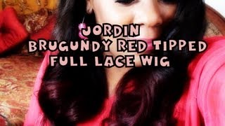 Jordin ~ Burgundy/Red Tipped Lace Wig ~ Rpgshow