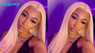 Watch Me Install This 13*4 28Inch 613 Blonde Straight Transparent Lace Frontal Wig Ft. Ashimary