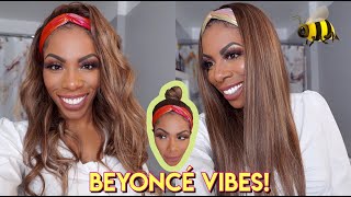 The Beyonce Of Headband Wigs! Cool Toned Ash Blonde With Highlights For Dark Skin! *New Idefinewig