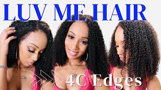 ***New*** Luv Me Hair | 4C Afro Kinky Curly Edges 13X4 Undetectable Lace Frontal Wig 20" Review