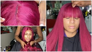 Slay 15 Of 30|Burgundy Lace Wig Bayangg Hack |How To Finesse Your Lace Wig|Julia Hair