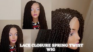 Diy:Lace Closure Spring Twist Wig Tutorial/Realistic Kinky Curly Spring Twist