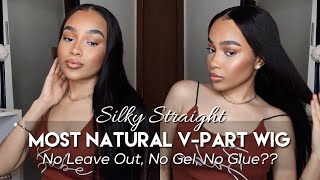 *Most Natural* Glueless V Part Thin Part Wig: No Gel No Glue No Leave-Out? | Beautyforever Hair