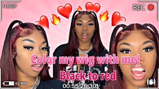 Coloring My Black Amazon Wig Red