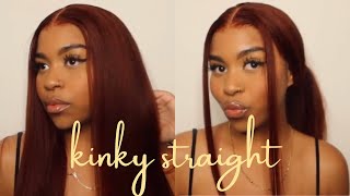 Perfect For Fallkinky Straight Lace Frontal Copper Wig Ft. Nadula Hair
