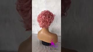 Joice Hair Pink Pixie Wig Human Hair Wig