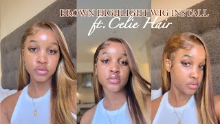 Best Pre-Highlighted Wig | Brown/Blonde Highlights | Celie Hair