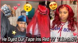Dyed Tape In Extensions Red? Tutorial To Do Tape Ins On Short Hair~ Ft. #Elfinhair Honest Review