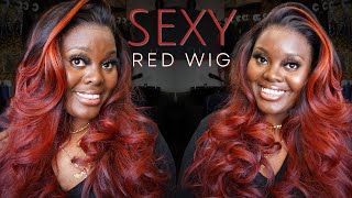 The Perfect Wig For Fall!  | Red Custom Colored Natural Wavy Hair, Hd Lace Frontal, Middle Part