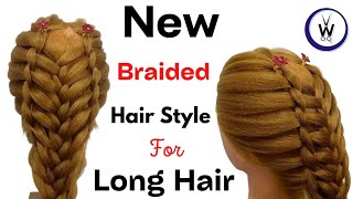 New Braided Hairstyle For Long Hair  | Wedding & Party  Hairstyle | Hair Style Girl |
