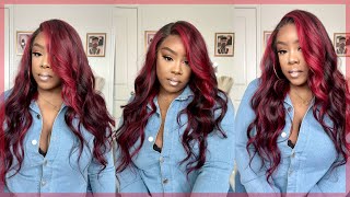 Vibrant Red Hd Lace Frontal (Glueless + Pre-Plucked!) + Detailed Install Over Locs! | Arabella Hair