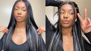 Start To Finish Wig Install | Black & Grey Highlight Wig | Ft. Yolissa Hair