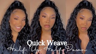 Half Up Half Down Quick Weave | No Leave Out