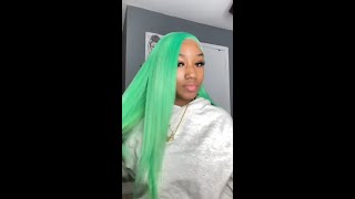 Cute Green Color Wig #Wigs #Haircolor #Shorts