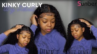 The Best Kinky Curly Hair | Frontal Wig Install | Dramatic Baby Hair | Ft Sunber Hair