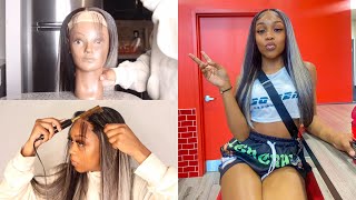 How To: Jet Black Hair W/Platinum Blonde Highlights Wig Tutorial | Beginner Friendly Ft Hairinbeauty