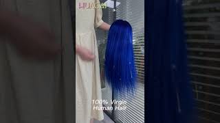 Beautiful Lace Frontal Wig Blue Hair Wig#Humanhair #Humanhairwigs #Wigs #Lacefrontwig #Hair