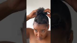 4C Natural Hair Updo On Medium Length Black Hair #Hairstyle #Naturalhairstyles # Updo #4Chair