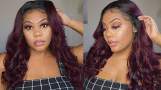 1B 99J Burgundy Ombre Wig Install & Review | Ft. Affordhair