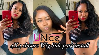 Easy Side Part 4X4 Closure Wig Install | Unice Hair