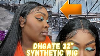 Dhgate 32 " Synthetic Wig Plucking & Install #2022