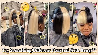 Try Something Different Extended Ponytail Tutorial | Hair Extensions & Fringe Bangs #Elfinhair