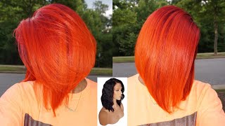 From Black To Neon Red Orange Ombre! Easy Orange Sunset Hair Color|How To Ft Ywigs
